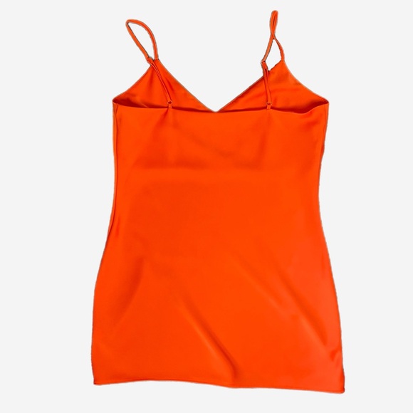 Gianni Bini Orange v-neck cami slip mini dress adjustable bold summer simple 8 - Picture 8 of 8